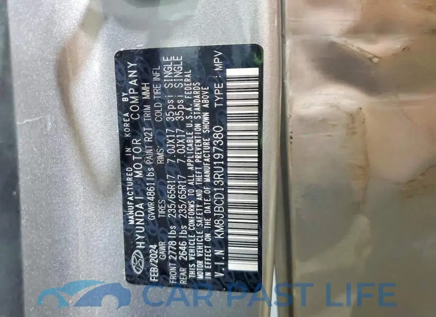 KM8JBCD13RU197380# 14