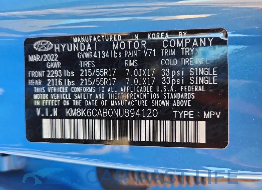 KM8K6CAB0NU894120# 13