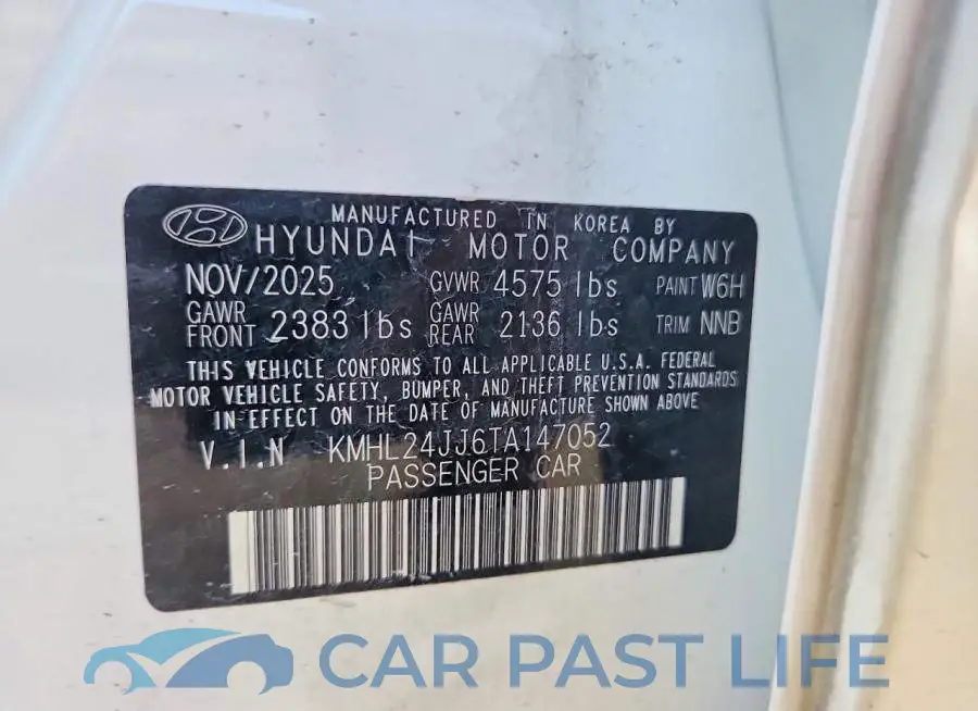 KMHL24JJ6TA147052# 12