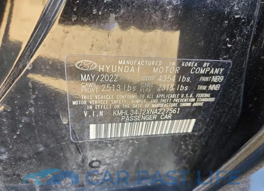 KMHL34J2XNA227561# 12