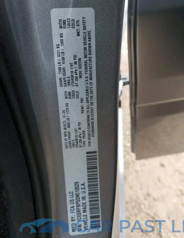 1C6SRFBP5SN510529# 12