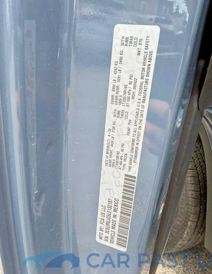 3C6URVJG5LE132187# 10