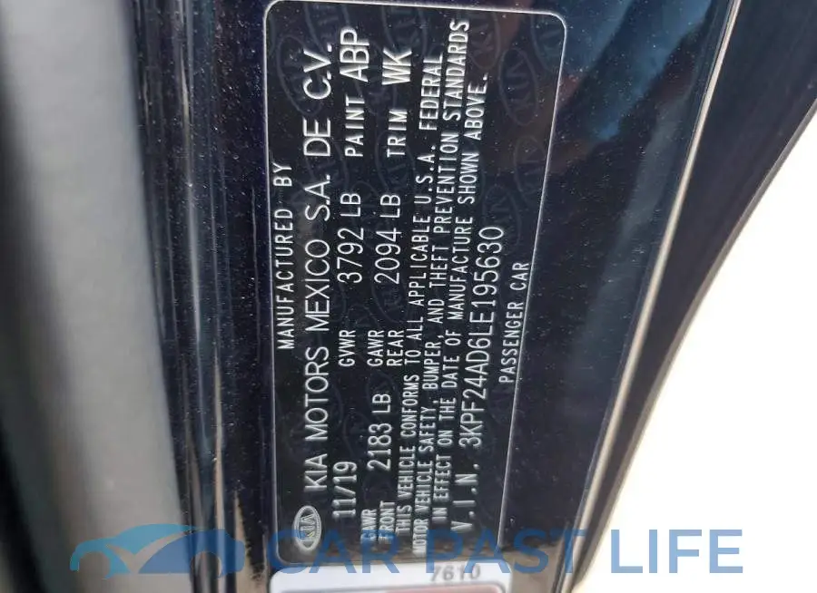3KPF24AD6LE195630# 12