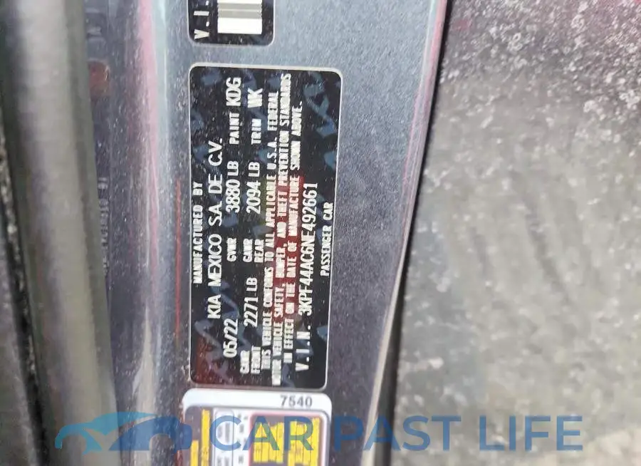 3KPF44AC6NE492661# 12