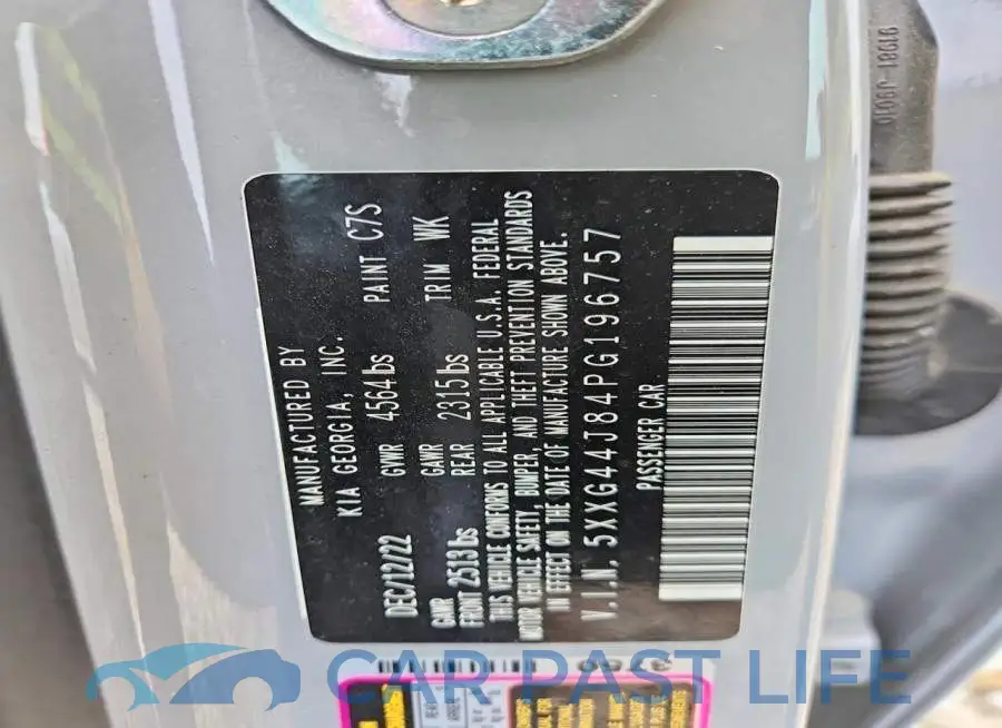 5XXG44J84PG196757# 12