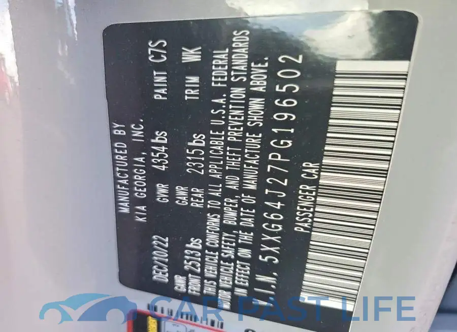 5XXG64J27PG196502# 12