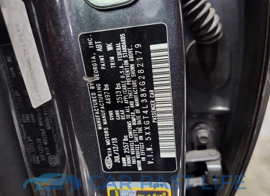 5XXGT4L38KG282179# 12
