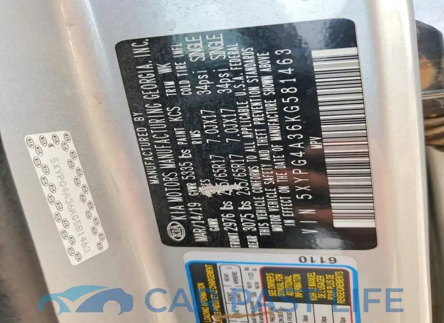 5XYPG4A36KG581463# 13