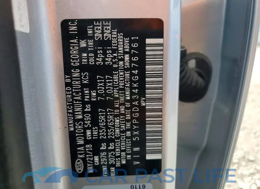 5XYPGDA34KG476761# 12