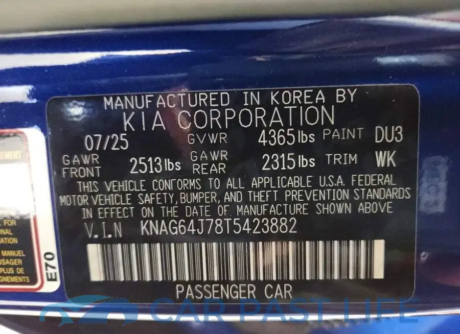 KNAG64J78T5423882# 12