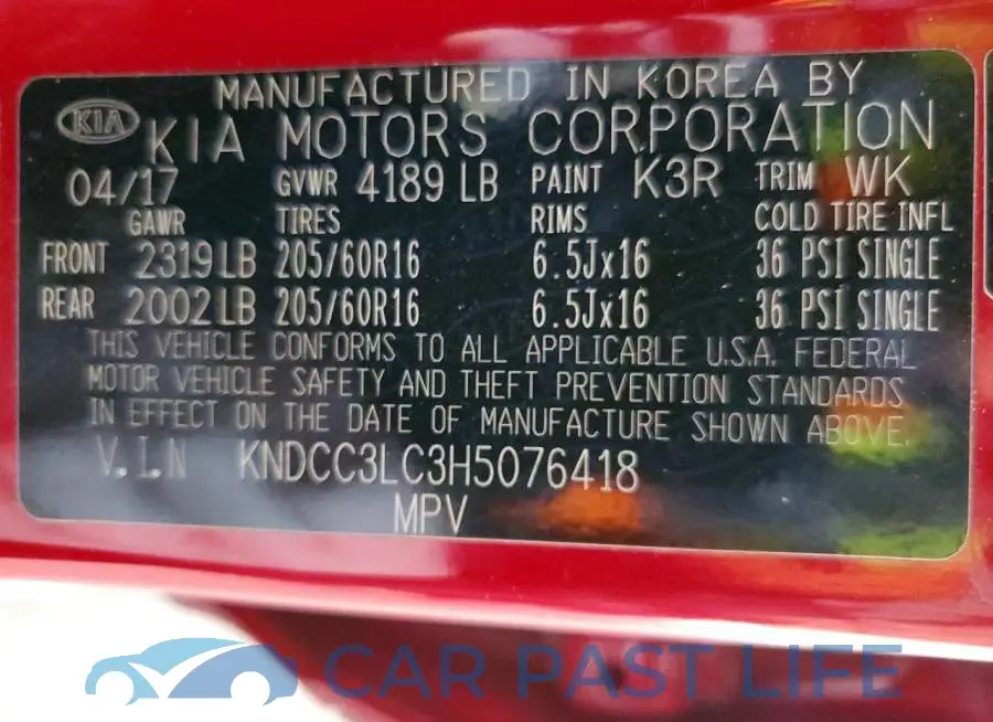 KNDCC3LC3H5076418# 12