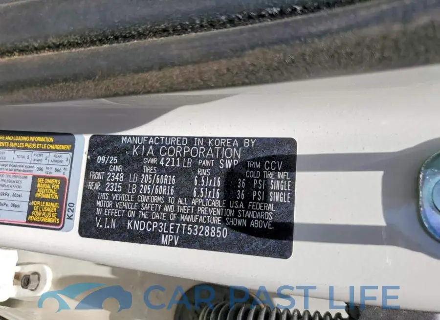 KNDCP3LE7T5328850# 12