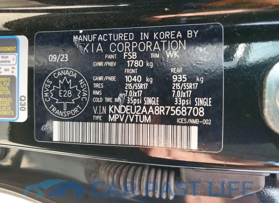 KNDEU2AA8R7568708# 14