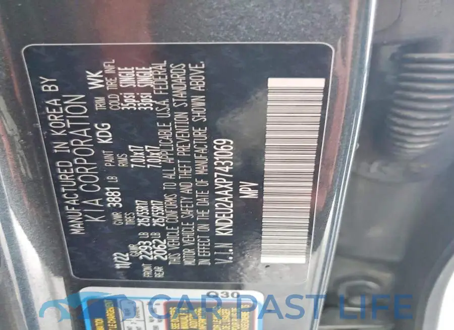 KNDEU2AAXP7431069# 13