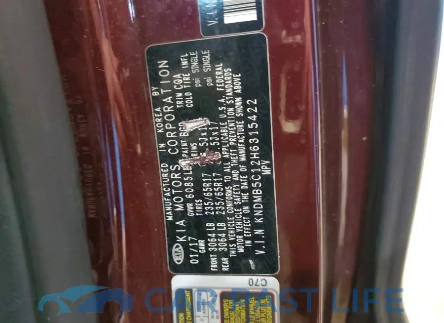 KNDMB5C12H6315422# 13