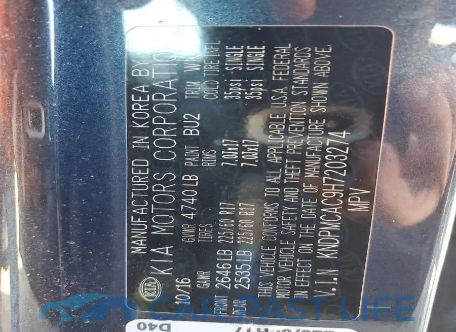 KNDPMCAC9H7203274# 13