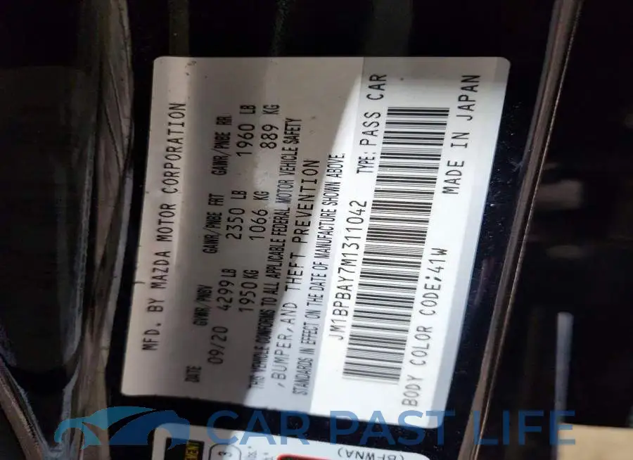 JM1BPBAY7M1311042# 12