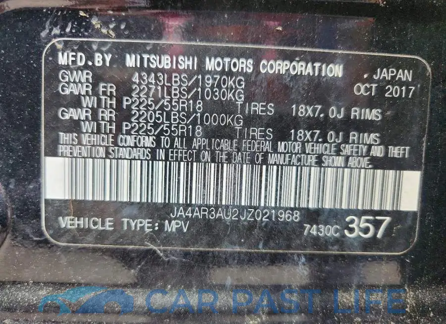 JA4AR3AU2JZ021968# 12