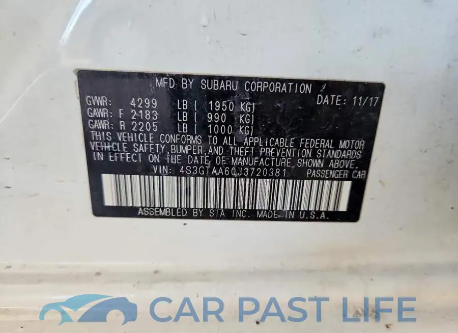 4S3GTAA60J3720381# 12