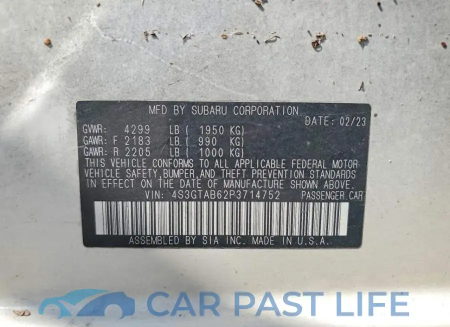 4S3GTAB62P3714752# 12