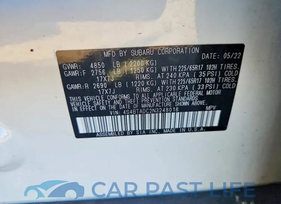 4S4BTADC2N3248018# 13