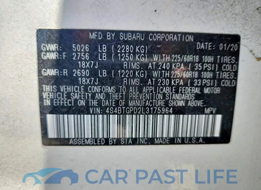 4S4BTGPD2L3175964# 12
