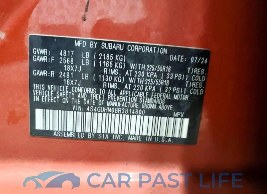 4S4GUHN68R3814600# 13