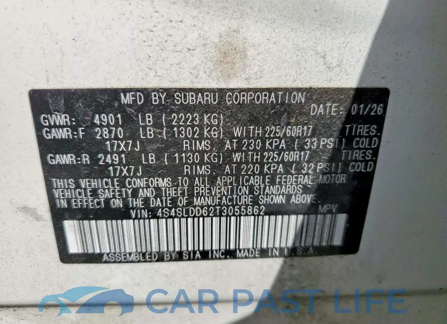 4S4SLDD62T3055862# 13
