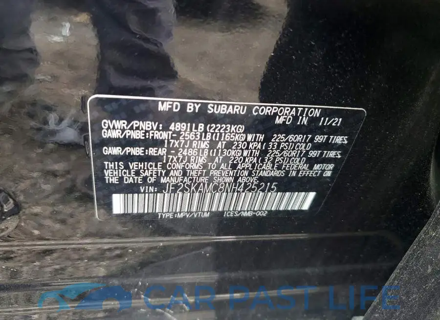 JF2SKAMC8NH425215# 12