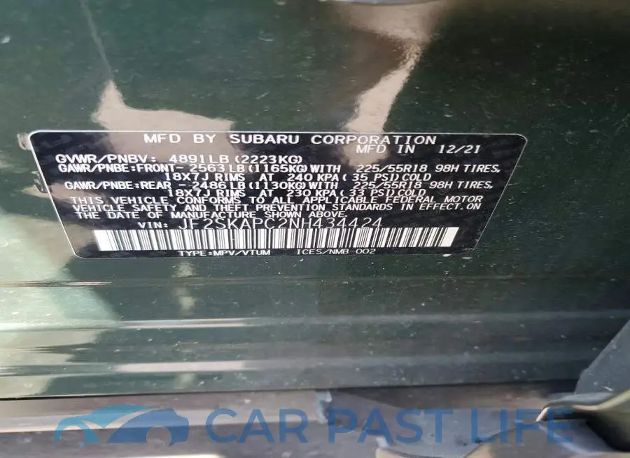 JF2SKAPC2NH434424# 13