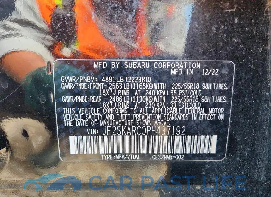 JF2SKARC0PH437192# 14