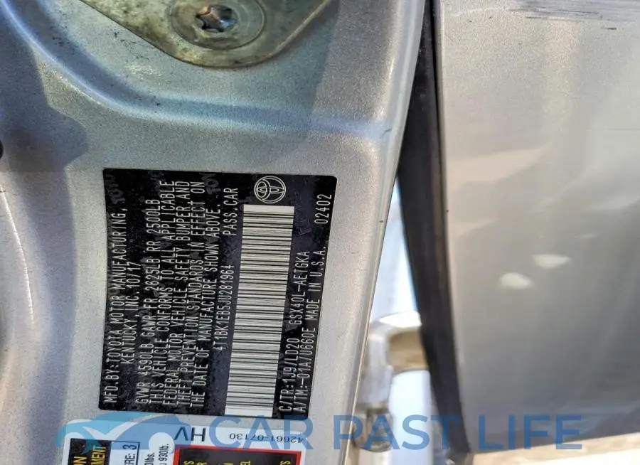 4T1BK1EB5JU281964# 12