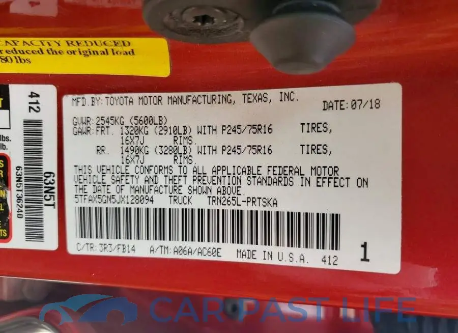 5TFAX5GN5JX128094# 12