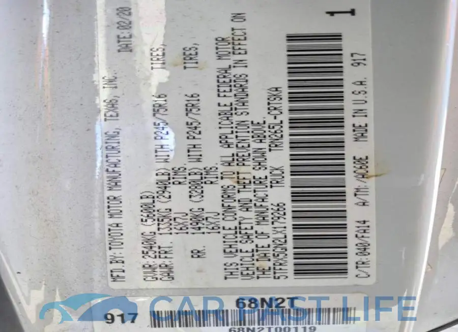 5TFRX5GN2LX179266# 13