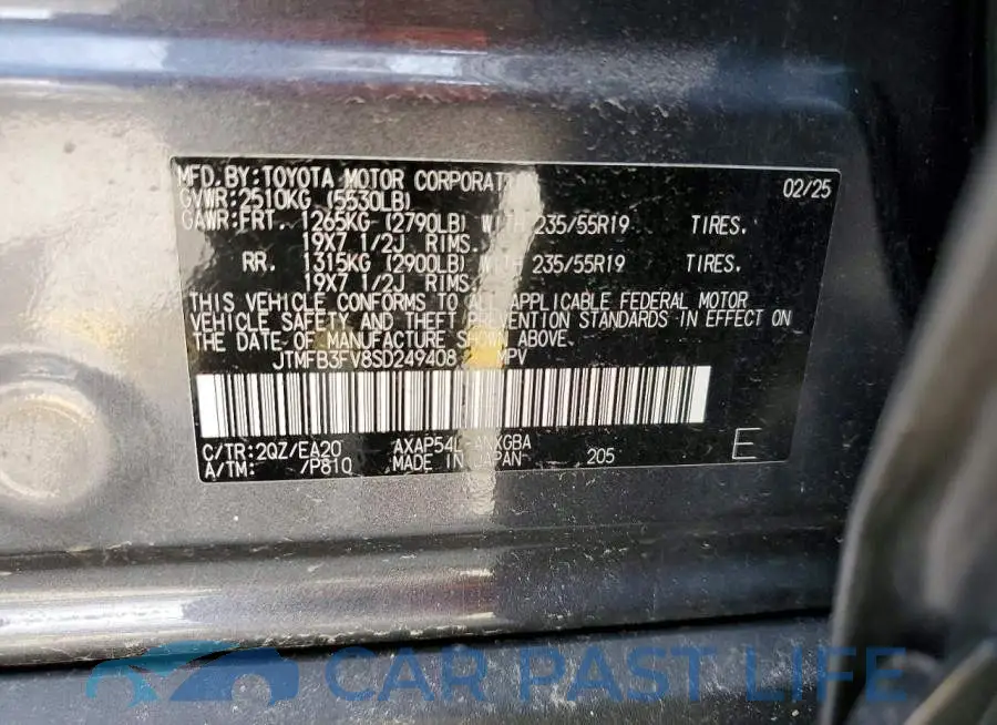 JTMFB3FV8SD249408# 14