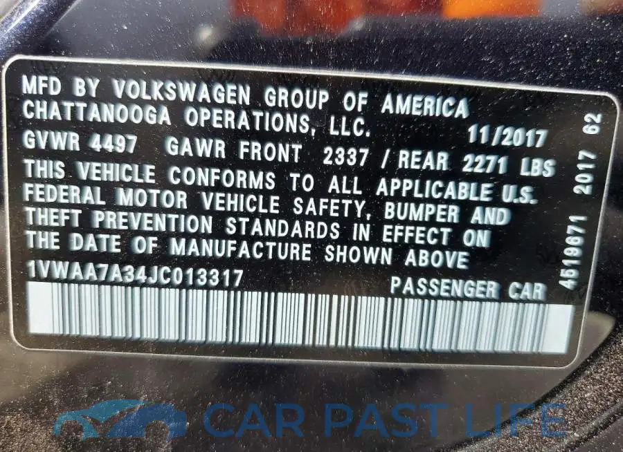 1VWAA7A34JC013317# 12