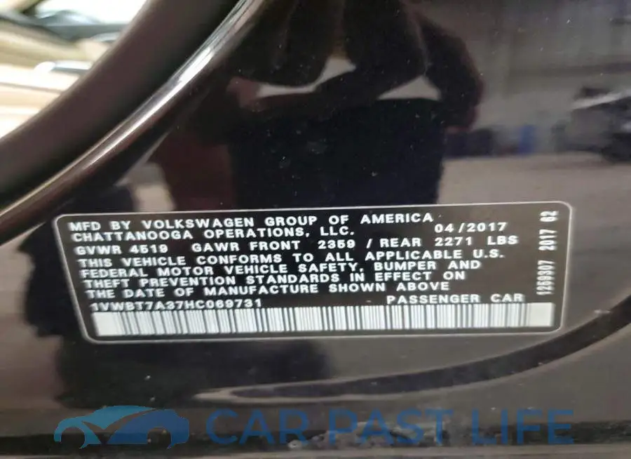 1VWBT7A37HC069731# 12
