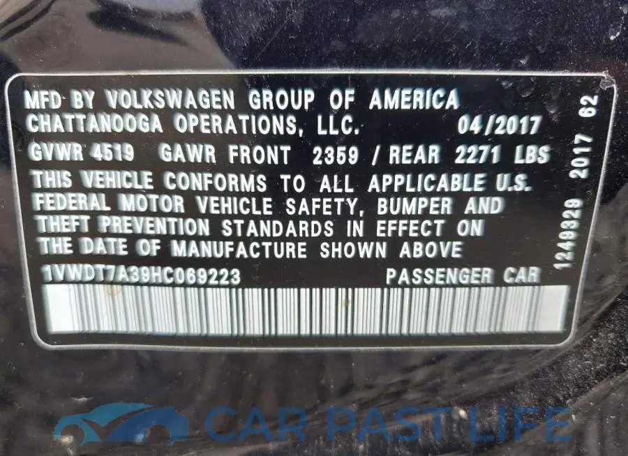 1VWDT7A39HC069223# 12