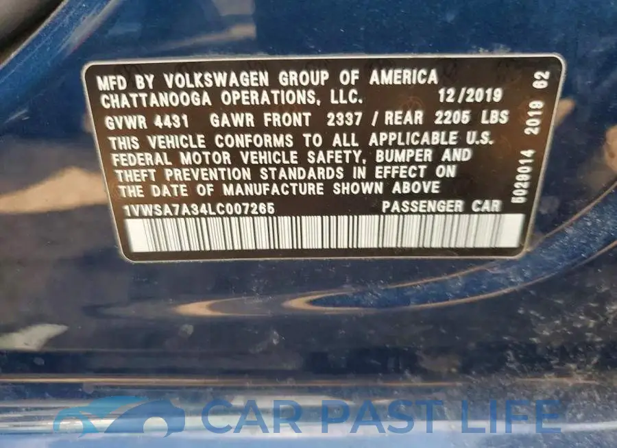 1VWSA7A34LC007265# 13