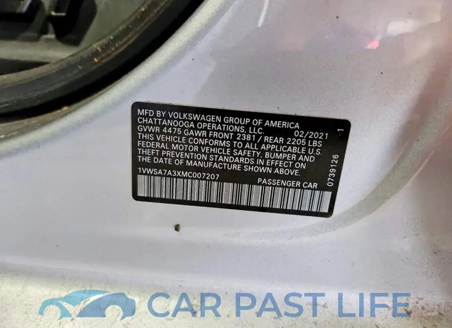 1VWSA7A3XMC007207# 12