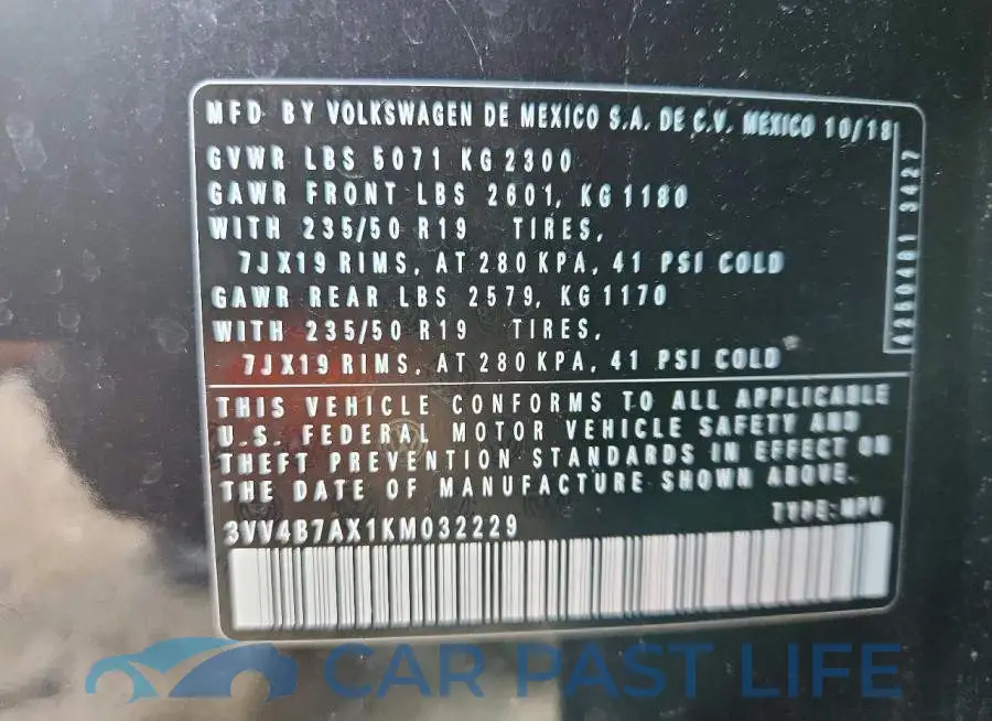 3VV4B7AX1KM032229# 13