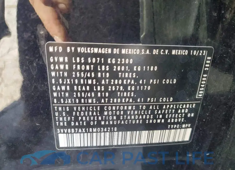 3VV8B7AX1RM034218# 13