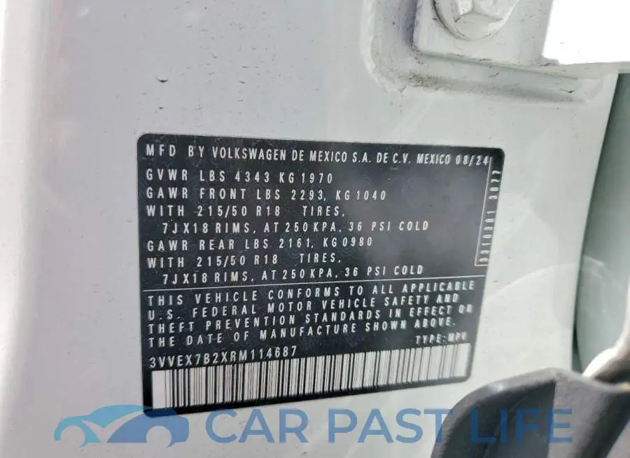 3VVEX7B2XRM114687# 13
