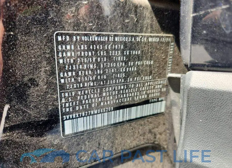 3VVRX7B27NM045209# 13