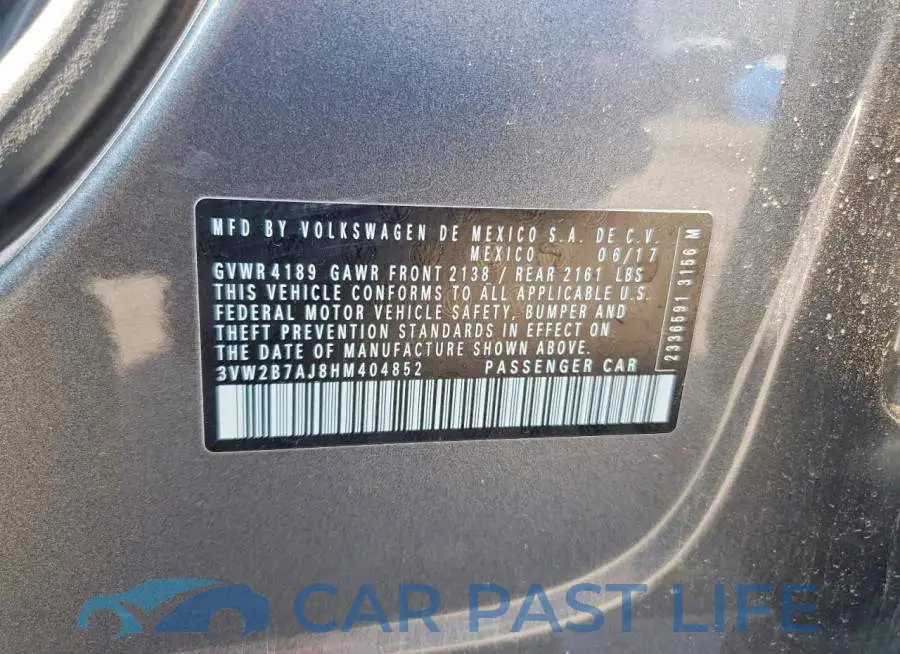 3VW2B7AJ8HM404852# 12
