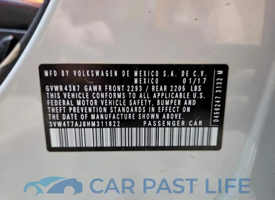 3VW4T7AJ8HM311822# 12