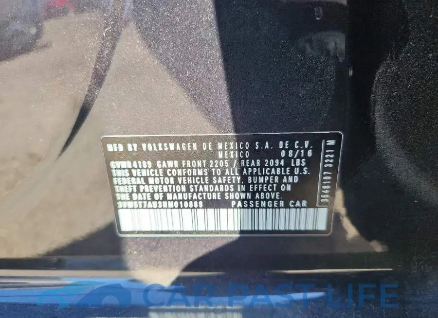 3VW5T7AU3HM010888# 12