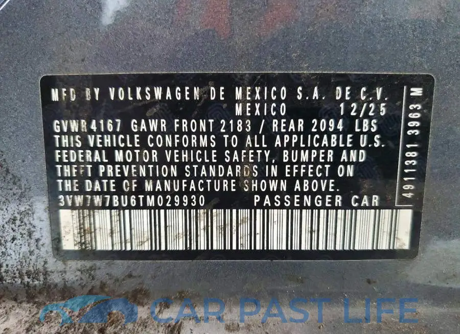 3VW7W7BU6TM029930# 13