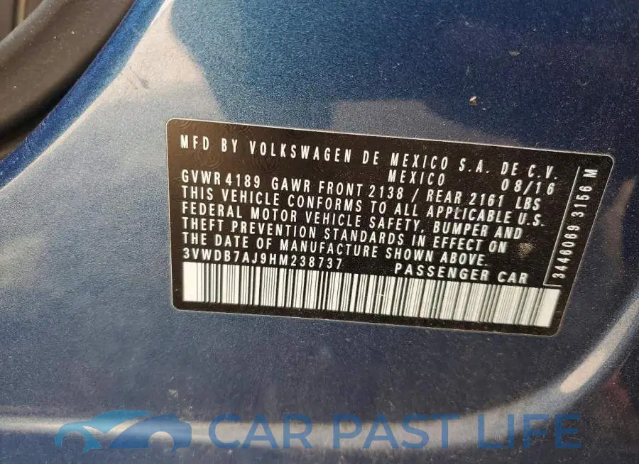 3VWDB7AJ9HM238737# 12