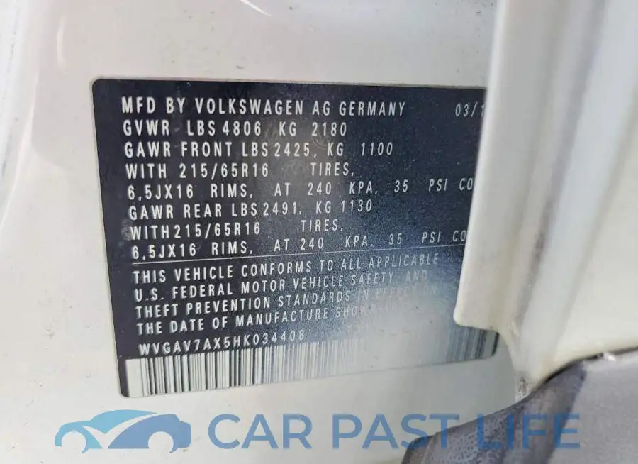 WVGAV7AX5HK034408# 14